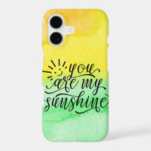Gelb Grüne Wasserfarbe You Are My Sunshine Hülle