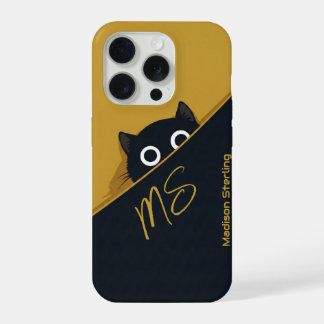 Gelb-grüner iPhone-Hüllen-Katze mit Blick iPhone 15 Pro Hülle