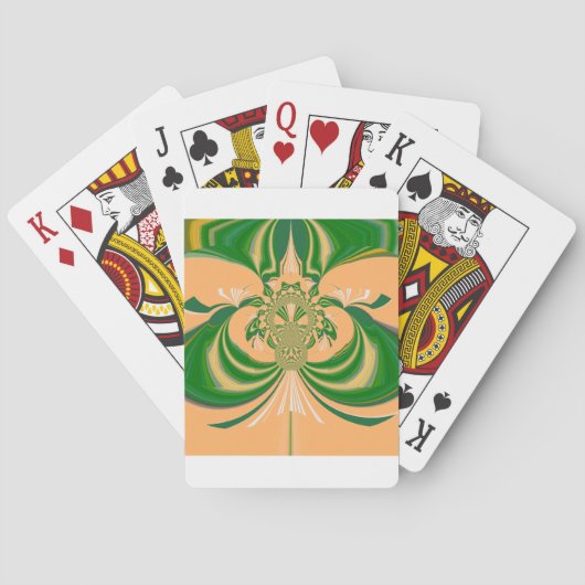 Gelb Grünes Design. Spielkarten (Rückseite)
