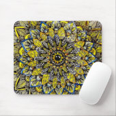 Gelb-grünes, handgezeichnetes Mandala-Design Mousepad (Mit Mouse)