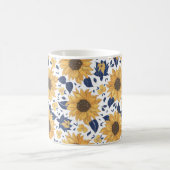 Gelb-grünes Sonnenblumenmuster Kaffeetasse (Mittel)