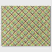 Gelb-grünes Tartan Geschenkpapier (Flach)