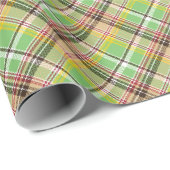 Gelb-grünes Tartan Geschenkpapier (Rolleneckpunkt)