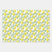 Gelb-grünes Zitronenmuster Geschenkpapier Set (Vorderseite 2)