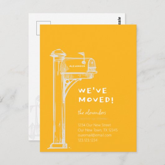 Gelb haben wir bewegte verzweifelte Mailbox bewege Postkarte (Vorne/Hinten)