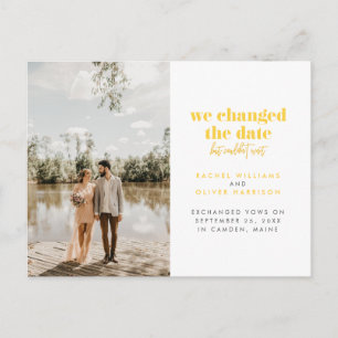 Gelb haben wir das Datum geändert, konnten aber ni Ankündigungspostkarte