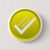 Gelb Häkchen Symbol Button (Vorderseite)