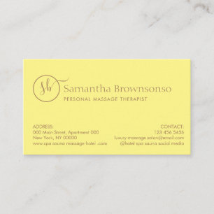 Gelb Hot Stone Spa Retreat Massage Visitenkarte