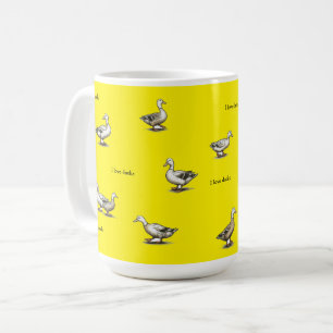 Gelb Ich liebe Enten Kaffeetasse