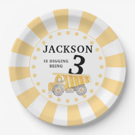 Gelb im Baugewerbe Geburtstagspapiere-Teller Pappteller