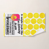Gelb, in meinem Kopf spiele ich Pickleball Court Handtuch (Handtuch)