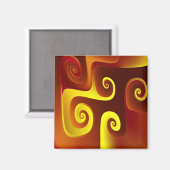 Gelb in Rot Magnet (Vorderseite/Rückseite)