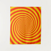 Gelb in Rot über Orange Spiral Wandteppich (Vorderseite)