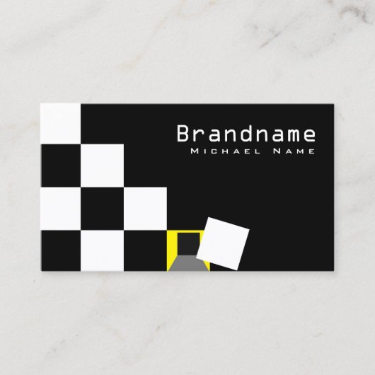 Gelb in schwarz und weiß mit Foto Visitenkarte (Vorderseite)