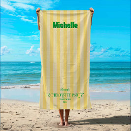 Gelb + Junggeselinnen-Abschied an der grünen Küste Strandtuch