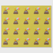 Gelb kacken Emoji Geschenkpapier (Flach)