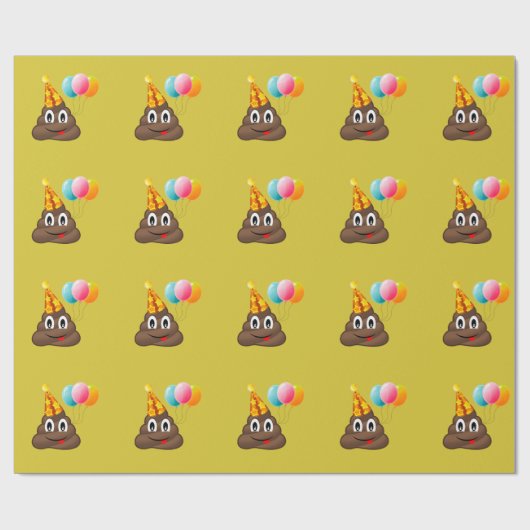 Gelb kacken Emoji Geschenkpapier (Flach)