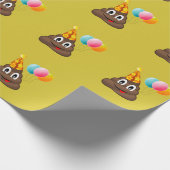 Gelb kacken Emoji Geschenkpapier (Ecke)