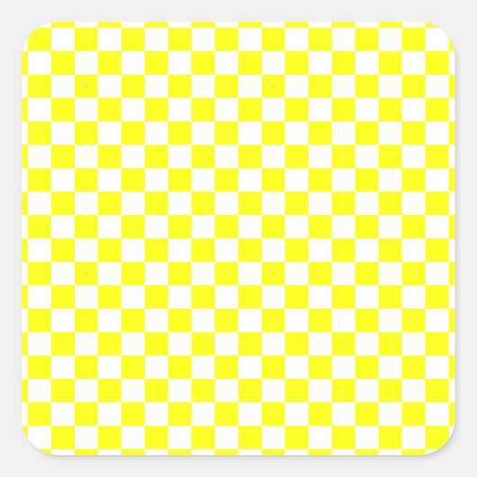 Gelb kardiert quadratischer aufkleber (Vorderseite)