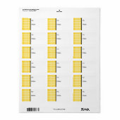 Gelb Kariert Adressaufkleber (Vorne)