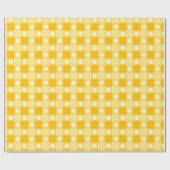 Gelb kariert floral geschenkpapier (Flach)