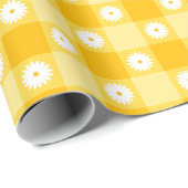 Gelb kariert floral geschenkpapier (Rolleneckpunkt)