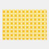Gelb kariert floral geschenkpapier set (Vorderseite 3)