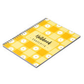 Gelb kariert floral notizblock (Linke Seite)