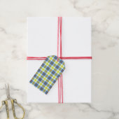 Gelb Kariert Geschenkanhänger (Mit Garn)