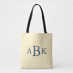 Gelb kariert mit Monogramm Tasche