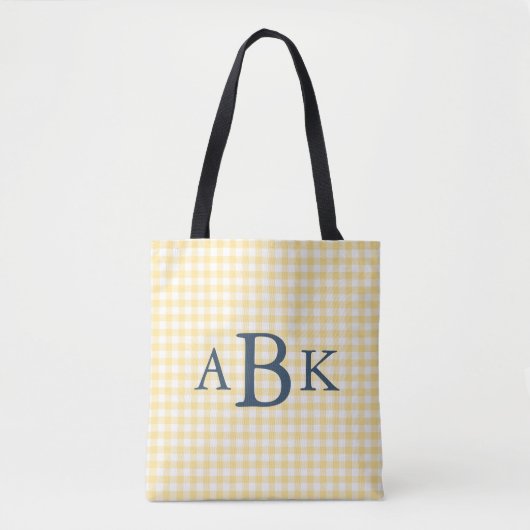 Gelb kariert mit Monogramm Tasche (Vorderseite)