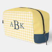 Gelb kariert mit Monogramm Waschbeutel (Rechte Ecke)