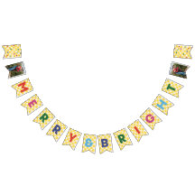 Gelb karierte Merry & Bright-Girlande