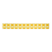 Gelb kariertes Blumenmuster Satinband (Vorderseite)