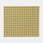 Gelb kariertes Gingham-Muster Fleecedecke (Vorderseite (Horizontal))