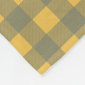 Gelb kariertes Gingham-Muster Fleecedecke (Ecke)