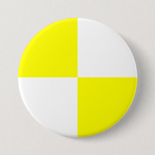 Gelb kariertes Muster Button (Vorderseite)