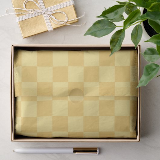 Gelb kariertes Muster Seidenpapier (Geschenk)