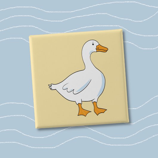 Gelb-Kartentrick-Gans-Quadrat-Taste Button