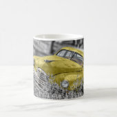 Gelb klassischer Oldtimer Kaffeetasse (Mittel)