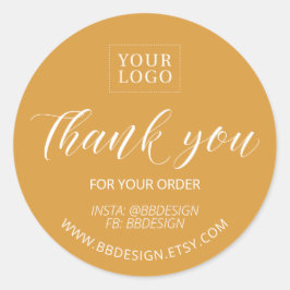 Gelb | Kleine Unternehmen Vielen Dank für Ihr Pake Runder Aufkleber