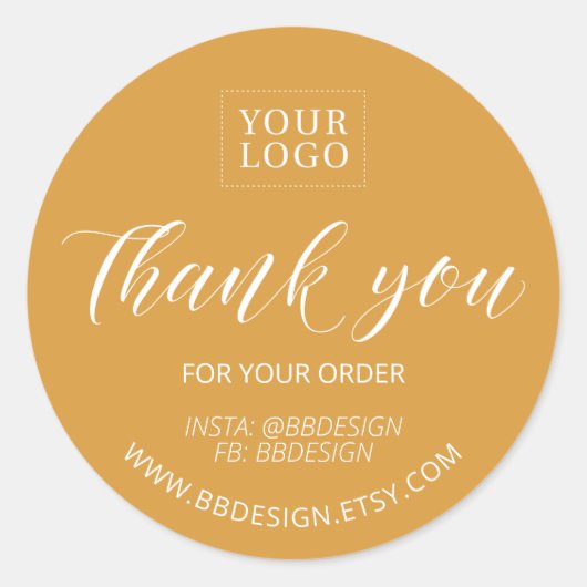 Gelb | Kleine Unternehmen Vielen Dank für Ihr Pake Runder Aufkleber (Vorderseite)