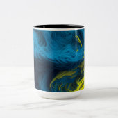 Gelb & Krach Moderne Abstrakt Zweifarbige Tasse (Mittel)
