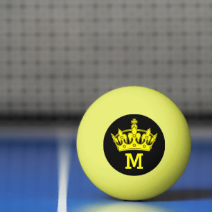 Gelb Kronen Monogramm Personalisiert Tischtennisball