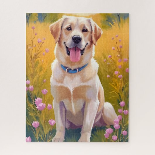 Gelb Lab Malerei Labrador Retriever Hund  Puzzle (Vertikal)