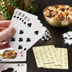 Gelb Labrador-Hund-Design, beliebiger Hintergrund Spielkarten