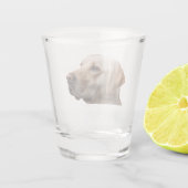 Gelb Labrador Hund Schnapsglas (Rückseite)