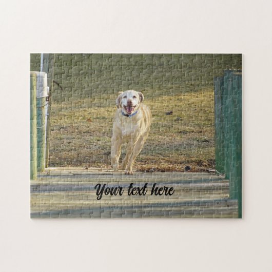 Gelb Labrador Retriever läuft Puzzle (Horizontal)