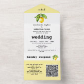 Gelb Lemon QR Code All In One Einladung (Innen)
