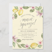 Gelb | Lemon Wreath Main Squeeze Brautparty Einladung (Vorderseite)